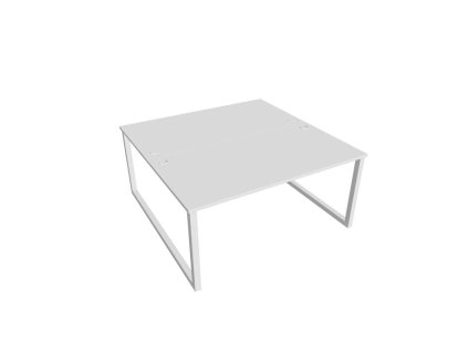 Pracovný stôl UNI O, 160x75,5x160 cm, biela/biela