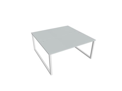 Pracovný stôl UNI O, 160x75,5x160 cm, sivá/biela