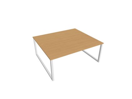 Pracovný stôl UNI O, 180x75,5x160 cm, buk/biela