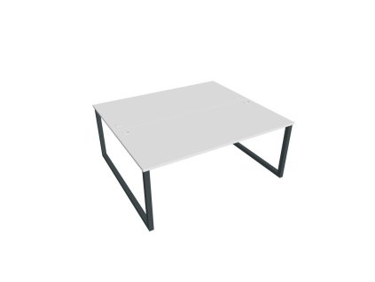 Pracovný stôl UNI O, 180x75,5x160 cm, biela/čierna