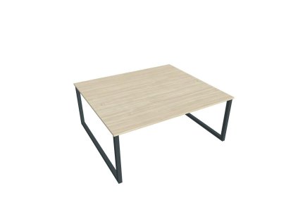 Pracovný stôl UNI O, 180x75,5x160 cm, agát/čierna