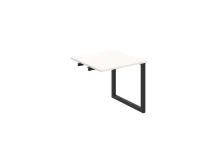 Pracovný stôl UNI O, k pozdĺ. reťazeniu, 80x75,5x80 cm, biela/čierna