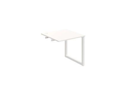 Pracovný stôl UNI O, k pozdĺ. reťazeniu, 80x75,5x80 cm, biela/biela