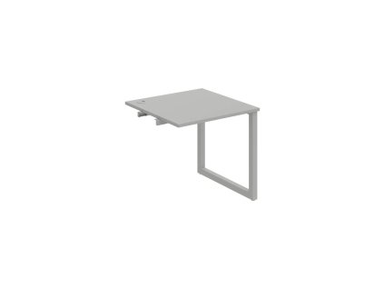 Pracovný stôl UNI O, k pozdĺ. reťazeniu, 80x75,5x80 cm, sivá/sivá