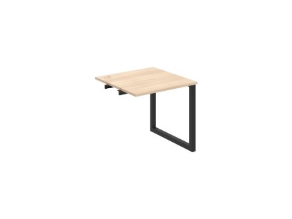 Pracovný stôl UNI O, k pozdĺ. reťazeniu, 80x75,5x80 cm, agát/čierna