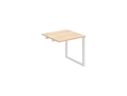 Pracovný stôl UNI O, k pozdĺ. reťazeniu, 80x75,5x80 cm, agát/biela