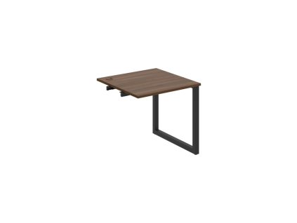 Pracovný stôl UNI O, k pozdĺ. reťazeniu, 80x75,5x80 cm, orech/čierna