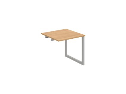 Pracovný stôl UNI O, k pozdĺ. reťazeniu, 80x75,5x80 cm, dub/sivá