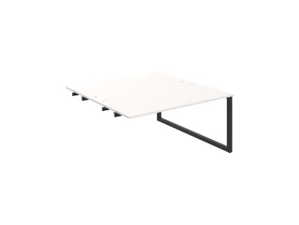 Pracovný stôl UNI O, k pozdĺ. reťazeniu, 160x75,5x160 cm, biela/čierna