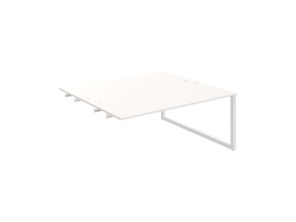 Pracovný stôl UNI O, k pozdĺ. reťazeniu, 180x75,5x160 cm, biela/biela
