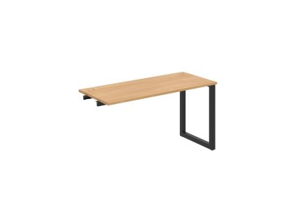 Pracovný stôl UNI O, k pozdĺ. reťazeniu, 140x75,5x60 cm, dub/čierna