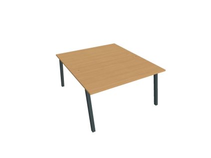 Pracovný stôl UNI A, 140x75,5x160 cm, buk/čierna