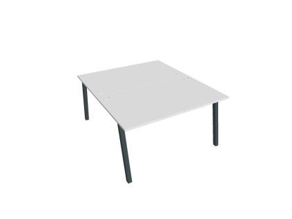 Pracovný stôl UNI A, 140x75,5x160 cm, biela/čierna