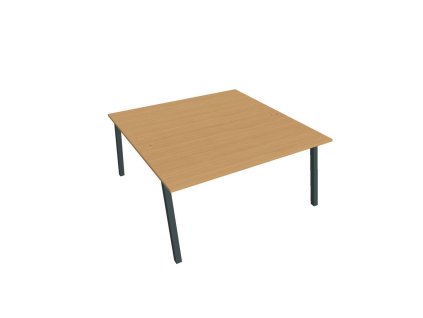 Pracovný stôl UNI A, 160x75,5x160 cm, buk/čierna