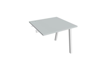 Pracovný stôl UNI A, k pozdĺ. reťazeniu, 80x75,5x80 cm, sivá/biela