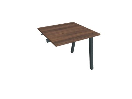 Pracovný stôl UNI A, k pozdĺ. reťazeniu, 80x75,5x80 cm, orech/čierna