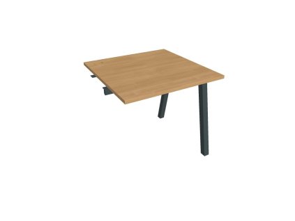 Pracovný stôl UNI A, k pozdĺ. reťazeniu, 80x75,5x80 cm, dub/čierna