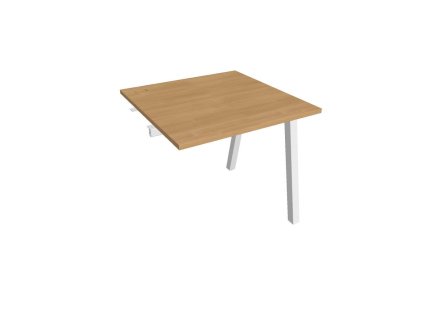 Pracovný stôl UNI A, k pozdĺ. reťazeniu, 80x75,5x80 cm, dub/biela