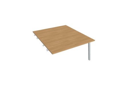 Pracovný stôl UNI A, k pozdĺ. reťazeniu, 140x75,5x160 cm, dub/sivá