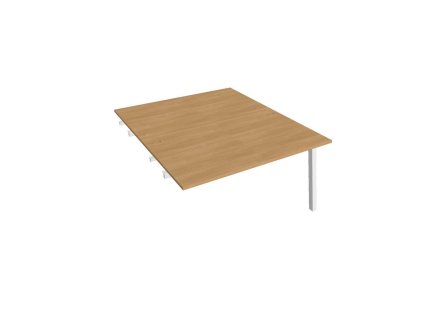 Pracovný stôl UNI A, k pozdĺ. reťazeniu, 140x75,5x160 cm, dub/biela