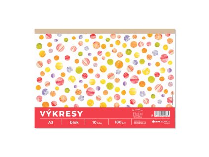 Výkresy 180g, A3, 10 ks v bloku, farba biela