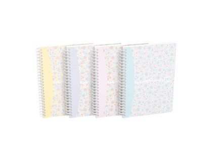 Blok Oxford Floral, A5, 60 listov, linajkový, mix farieb