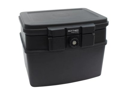 Ohňovzdorný box Fire Data 3, na kľúč, čierny