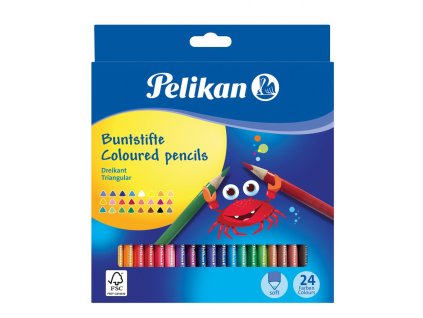 Farbičky Pelikan trojhranné tenké 24 ks