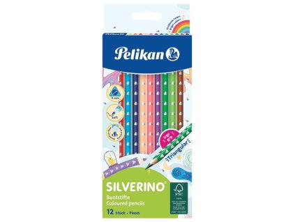 Farbičky Pelikan Silverino trojhranné tenké, sada 12 ks