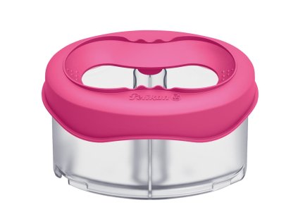 Plastový pohárik Pelikan s držiakom na štetec, ružový