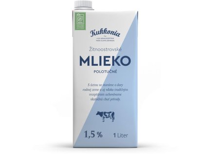 Trvanlivé mlieko Žitnoostrovské Kukkonia polotučné 1,5% 1 ℓ