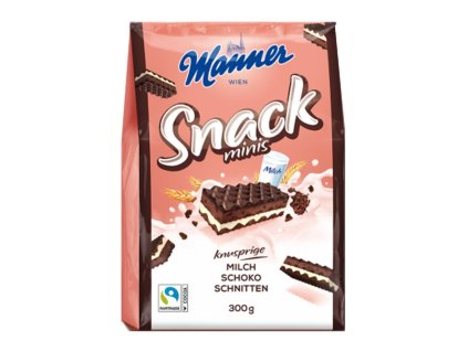 Oblátky Manner Snack Minis čokoládové 300 g