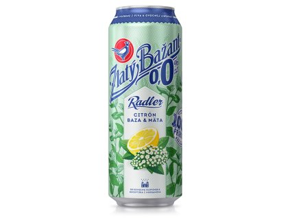 Pivo Zlatý Bažant 0% nealko radler 6 x 0,5 ℓ Citrón Baza Mäta plechovka