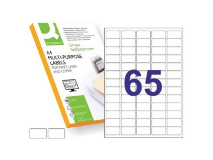 Etikety univerzálne 38,1x21,2mm Q- CONNECT A4 100 hárkov