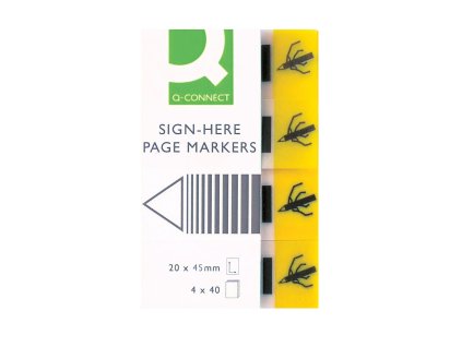 Záložky Q-CONNECT široké 20x45 ,4x40 ’podpis’