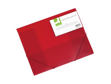 Plastový obal s gumičkou Q-CONNECT červený