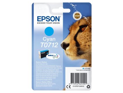 Atramentová náplň Epson T07124011 cyan pre D78/DX4000/4050/5000/5050/6000 (5,5 ml)