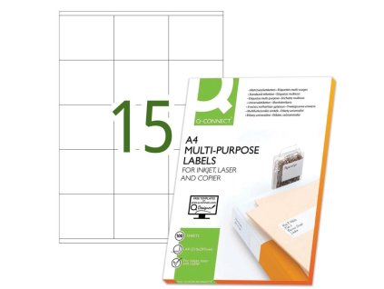 Etikety univerzálne 70x50,8mm Q-CONNECT A4 100 hárkov