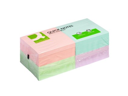 Samolepiaci bloček Q-CONNECT pastelové 76x76mm 12x100 l