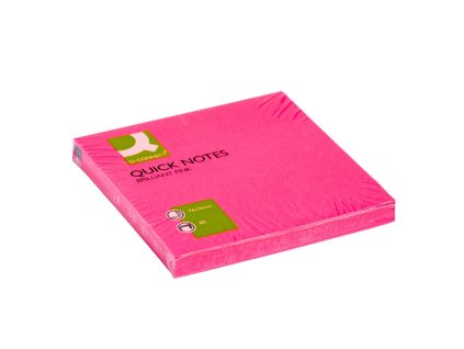 Samolepiaci bloček Q-CONNECT neónové 76x76mm ružové