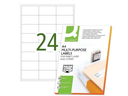 Etikety univerzálne 66x33,9mm Q- CONNECT A4 100 hárkov