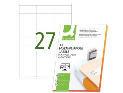 Etikety univerzálne 70x30mm Q-CONNECT A4 100 hárkov