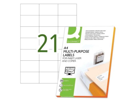 Etikety univerzálne 70x42mm Q-CONNECT A4 100 hárkov