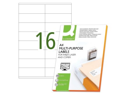 Etikety univerzálne 105x35mm Q-CONNECT A4 100 hárkov