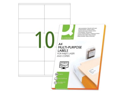Etikety univerzálne 105x57 mm Q-CONNECT A4 100 hárkov