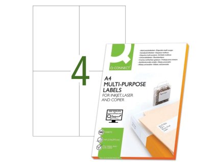 Etikety univerzálne 105x148,5mm Q-CONNECT A4 100 hárkov