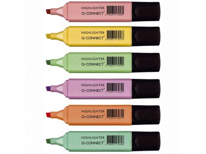 Sada zvýrazňovačov Q-CONNECT pastel 6f