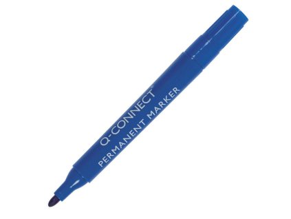 Permanentný popisovač Q-CONNECT okrúhly hrot modrý