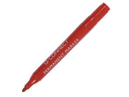 Permanentný popisovač Q-CONNECT okrúhly hrot červený
