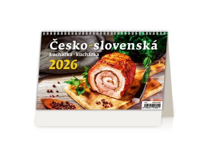 Stolový kalendár riadkový 22,6x13,9 cm - Česko-slovenská kuchárka 2026